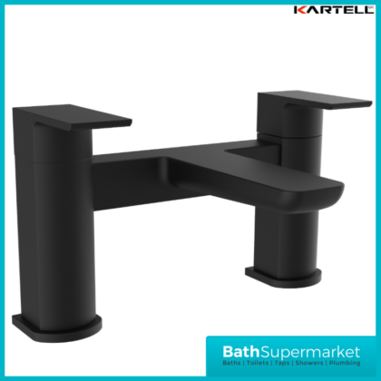 Kartell K-Vit Kolt Matt Black Twin Lever Bath Filler Tap