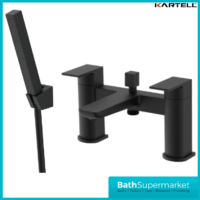 Kartell K-Vit Kolt Matt Black Twin Lever Bath Shower Mixer Tap