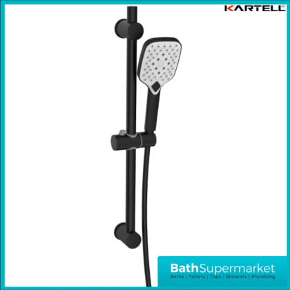 Kartell K-Vit Kolt Matt Black Adjustable Shower Rail Kit