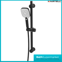 Kartell K-Vit Kolt Matt Black Adjustable Shower Rail Kit
