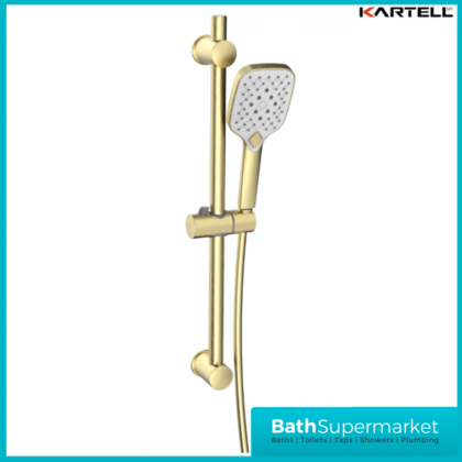 Kartell K-Vit Kolt Brushed Brass Adjustable Shower Rail Kit