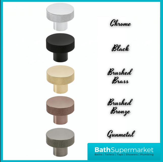 Sognare Knurled Textured Round Furniture Handle Various Colours 42.5mm