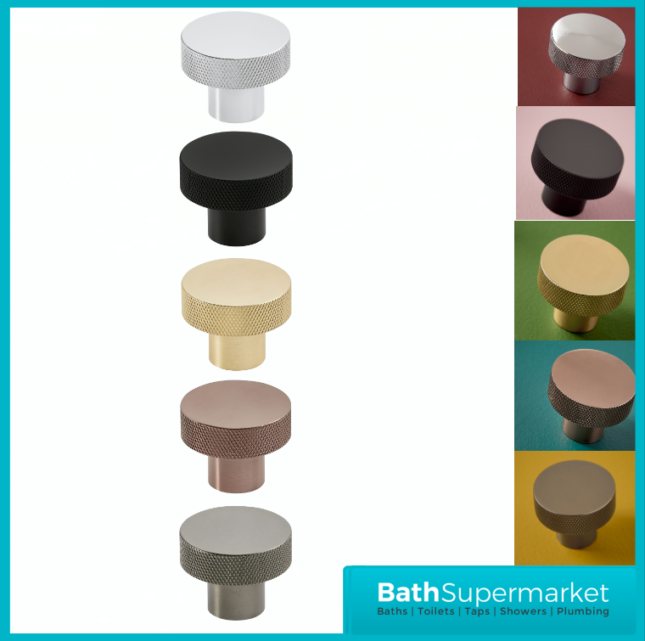 Sognare Knurled Textured Round Furniture Handle Various Colours 42.5mm