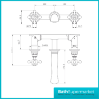 Russeldene & Marie Traditional Chrome Wall Mounted Basin Mixer Tap