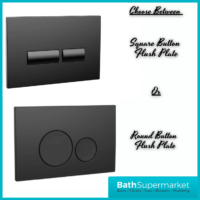 Sognare Wall Hung Toilet Fixing Frame & Pneumatic Cistern With Black Flush Plate