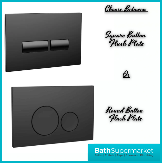 Sognare Wall Hung Toilet Fixing Frame & Pneumatic Cistern With Black Flush Plate