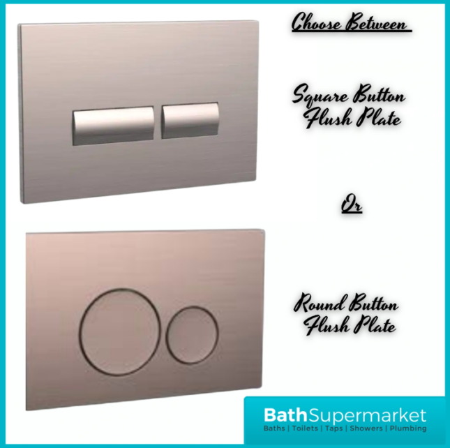 Sognare Wall Hung Toilet Fixing Frame & Pneumatic Cistern With Brushed Bronze Flush Plate