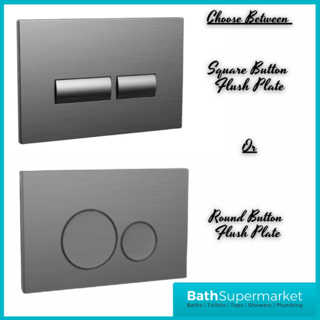 Sognare Wall Hung Toilet Fixing Frame & Pneumatic Cistern With Gunmetal Flush Plate
