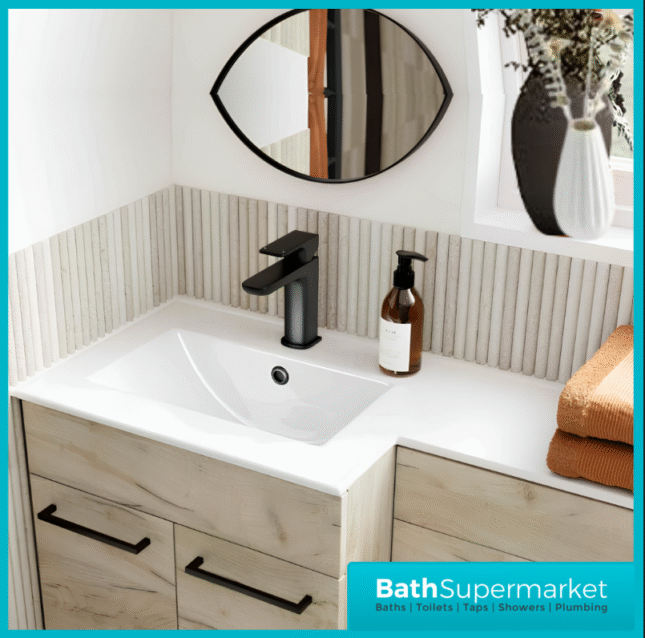Aquavolere Venice Oak L-Shape Combination WC Basin Unit Pack 1100mm – LH/RH