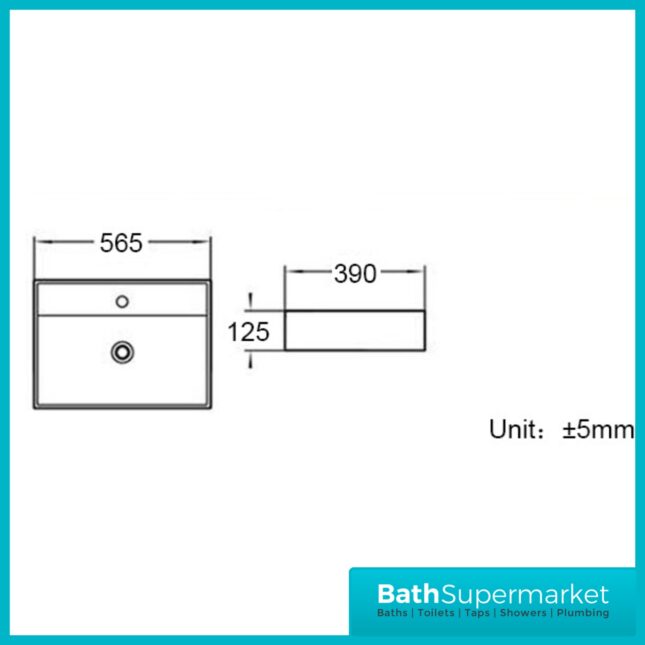 Sognare New White Rectangle Countertop/Wall-Hung 1 Tap Hole Basin 560mm