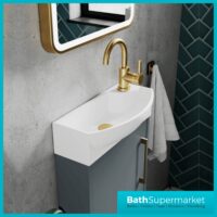 Hudson Reed Juno Compact Metallic Slate Wall Hung Basin Unit 450mm Wide RH & LH