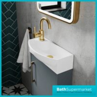 Hudson Reed Juno Compact Metallic Slate Wall Hung Basin Unit 450mm Wide RH & LH