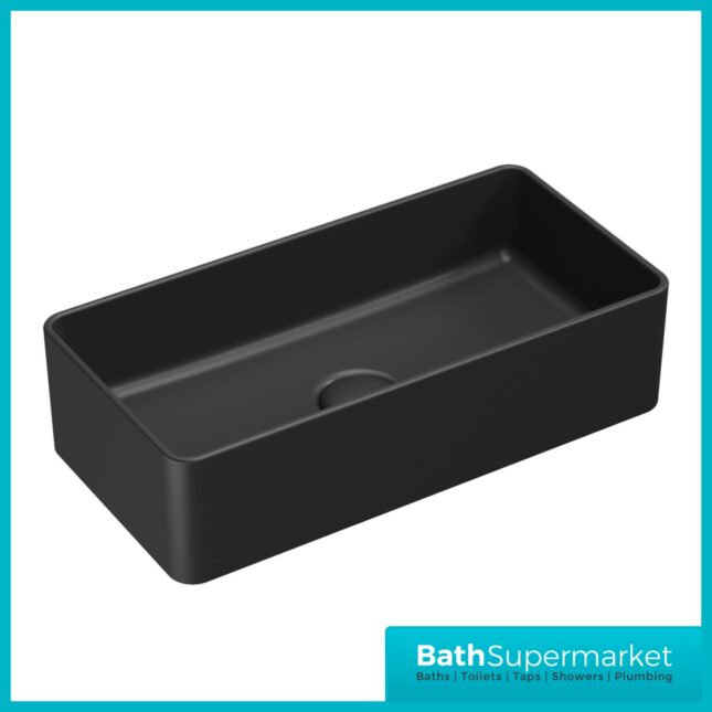 Sognare Riviera Matte Black Rectangle Countertop Basin 460mm