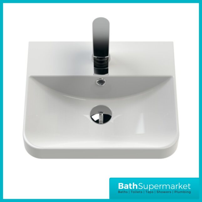 Nuie Core Satin Green Wall Mounted Cloakroom Basin Unit 400mm Wide