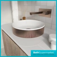 Sognare KOKO Fluted Round Brushed Bronze Countertop Basin 360mm