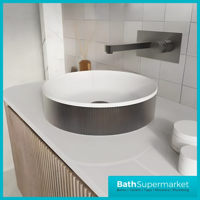 Sognare KOKO Fluted Round Gunmetal Countertop Basin 360mm