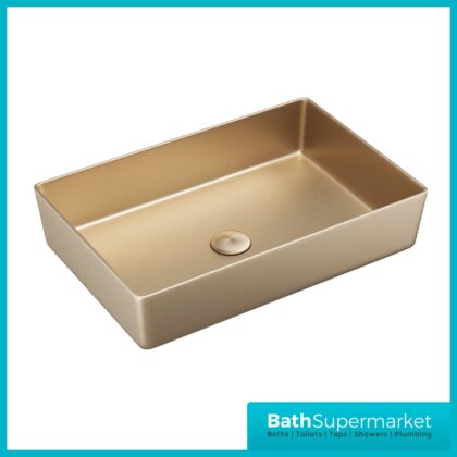 Sognare CORE Metal Rectangular Brushed Brass Countertop Basin 526mm