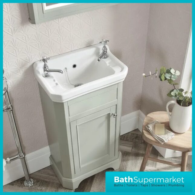 Tavistock Victoria White Wall Hung 2 Tap Hole Cloakroom Basin 500mm