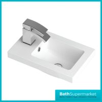 Hudson Reed Fusion Bleached Oak Wall Hung Compact Vanity Basin Unit 400mm