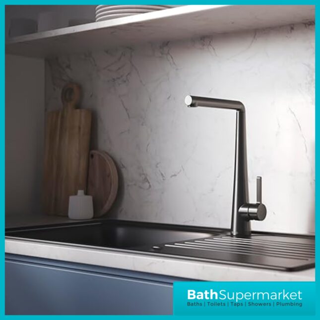 Bristan Pine Gunmetal Eco Start Easyfit Swivel Spout Single Lever Kitchen Mixer Tap