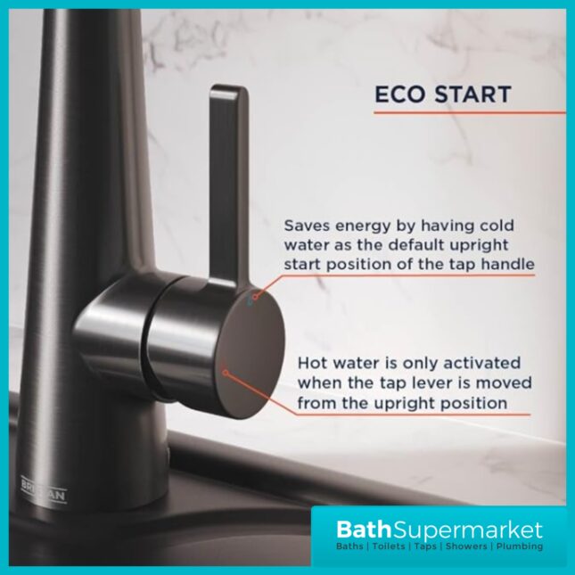 Bristan Pine Gunmetal Eco Start Easyfit Swivel Spout Single Lever Kitchen Mixer Tap