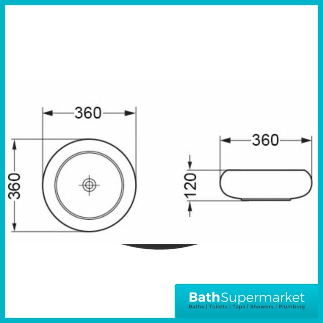 Sognare Riviera GlossWhite Round Countertop Basin 360mm