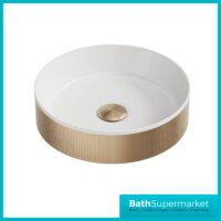 Sognare KOKO Fluted Round Metallic Brushed Brass Countertop Basin 360mm