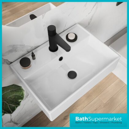 Sognare New White Rectangle Countertop/Wall-Hung 1 Tap Hole Basin 500mm