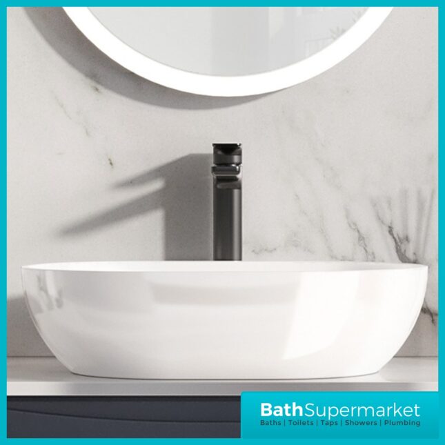 Sognare Neo White Rectangular Counter Top Basin - Gloss Or Matte Finish 560mm
