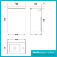 Hudson Reed Fusion Bleached Oak Wall Hung Compact Vanity Basin Unit 400mm