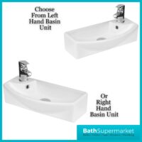 Hudson Reed Juno Compact Metallic Slate Wall Hung Basin Unit 450mm Wide RH & LH