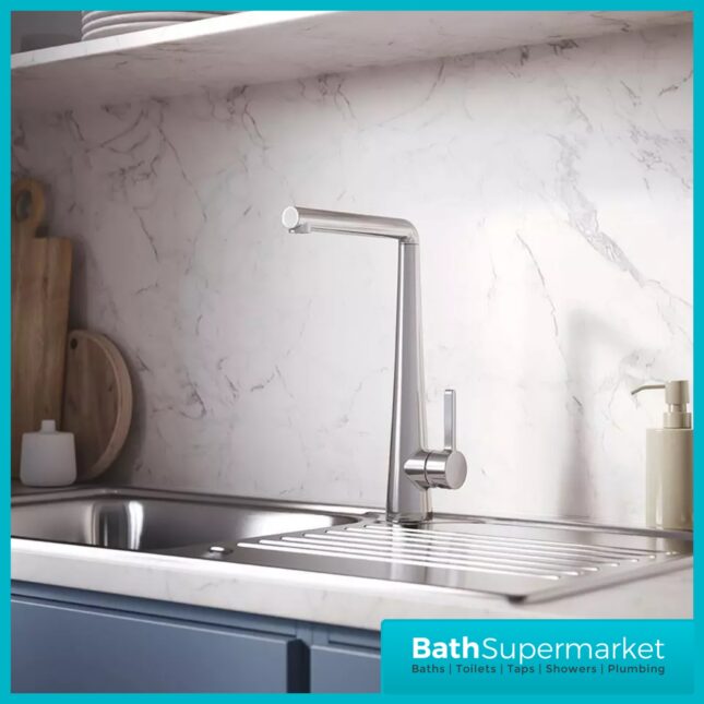 Bristan Pine Chrome Eco Start Easyfit Swivel Spout Single Lever Kitchen Mixer Tap