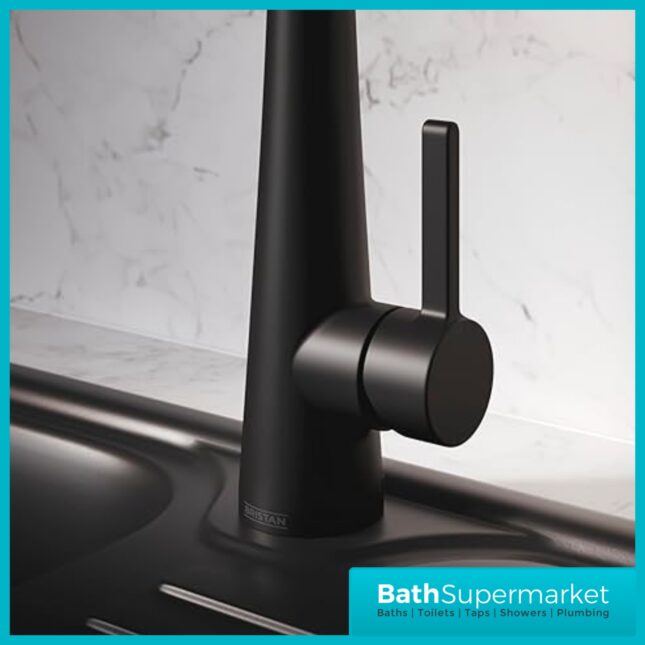 Bristan Pine Black Eco Start Easyfit Swivel Spout Single Lever Kitchen Mixer Tap