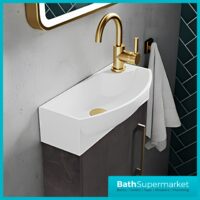 Hudson Reed Juno Compact Metallic Slate Wall Hung Basin Unit 450mm Wide RH & LH