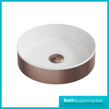 Sognare KOKO Fluted Round Brushed Bronze Countertop Basin 360mm