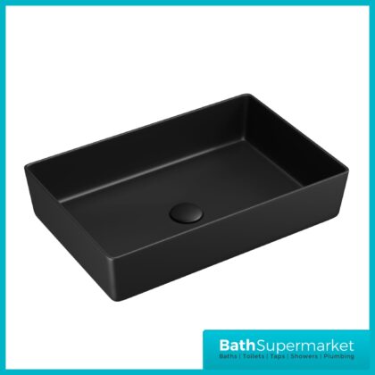 Sognare CORE Metal Rectangular Matte Black Countertop Basin 526mm