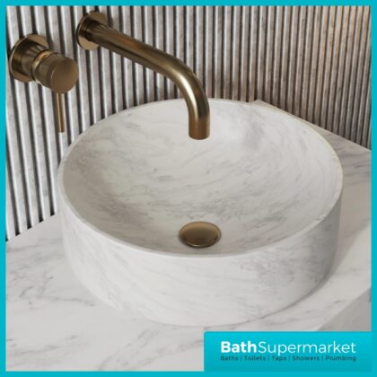 Sognare Sanctuary Venato White Round Countertop Marble Basin 350mm