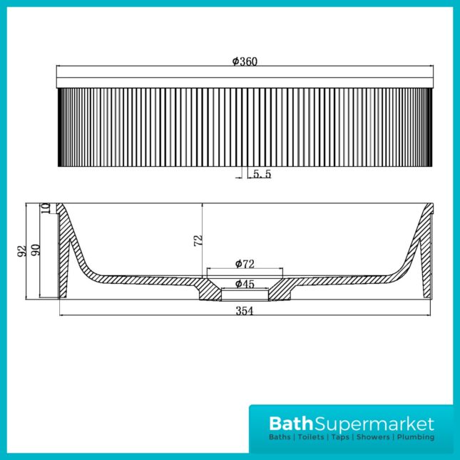 Sognare KOKO Fluted Round Gunmetal Countertop Basin 360mm