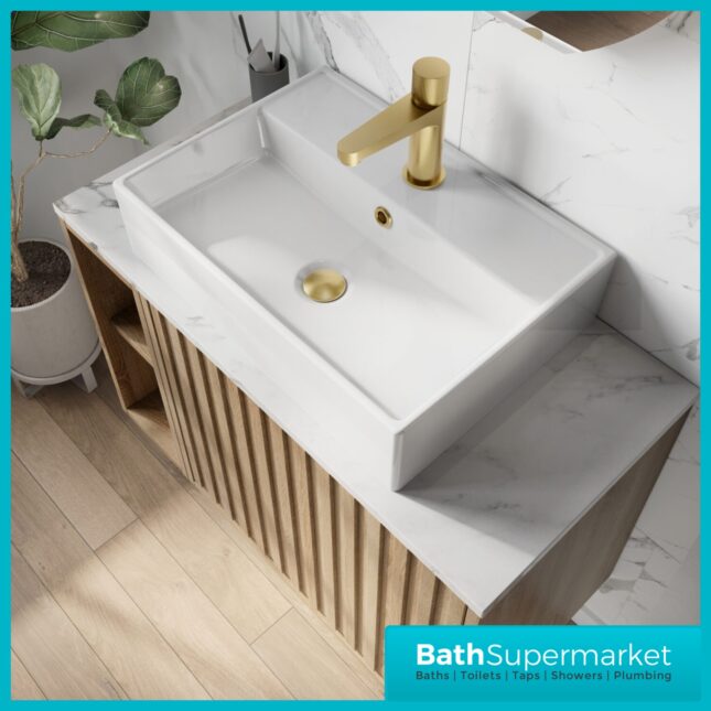 Sognare New White Rectangle Countertop/Wall-Hung 1 Tap Hole Basin 500mm