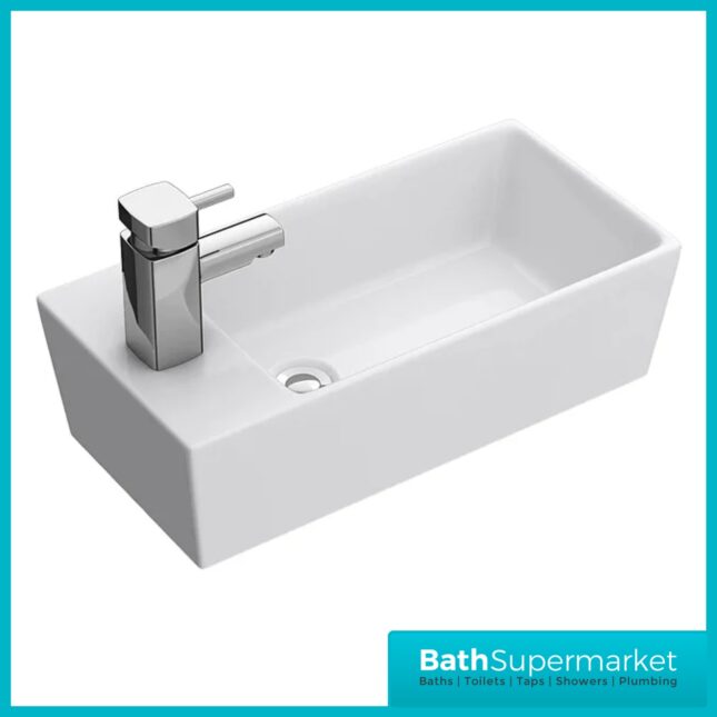 Nuie Deco Compact Satin Green Wall Hung Vanity Basin Unit 400mm Width