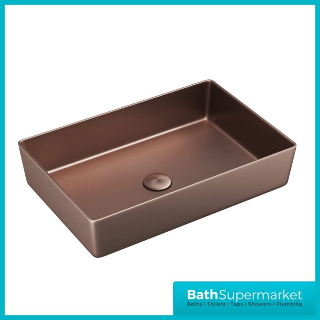Sognare CORE Metal Rectangular Brushed Bronze Countertop Basin 526mm