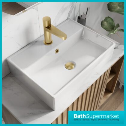 Sognare New White Rectangle Countertop/Wall-Hung 1 Tap Hole Basin 560mm