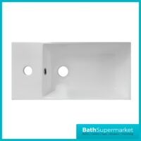 Nuie Deco Compact Satin Green Wall Hung Vanity Basin Unit 400mm Width