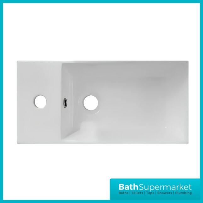 Nuie Deco Compact Satin Green Wall Hung Vanity Basin Unit 400mm Width