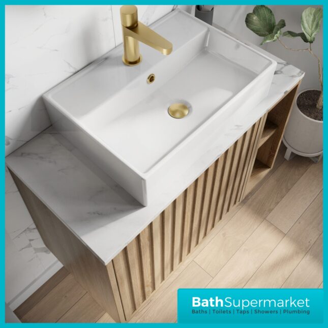 Sognare New White Rectangle Countertop/Wall-Hung 1 Tap Hole Basin 560mm