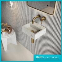 Sognare Sanctuary Venato White Marble Wall Hung Cloakroom Basin 300mm