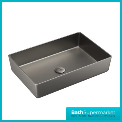 Sognare CORE Metal Rectangular Gunmetal Countertop Basin 526mm