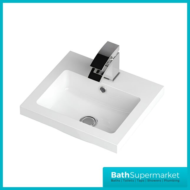 Hudson Reed Fusion Bleached Oak Wall Hung Centre Tap Hole Basin Unit 400mm