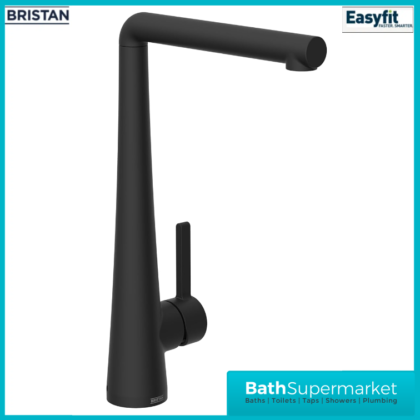 Bristan Pine Black Eco Start Easyfit Swivel Spout Single Lever Kitchen Mixer Tap