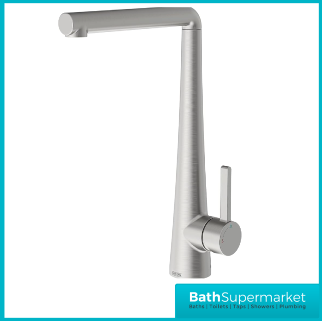 Bristan Pine Stainless Steel Eco Start Easyfit Swivel Spout Single Lever Kitchen Mixer Tap